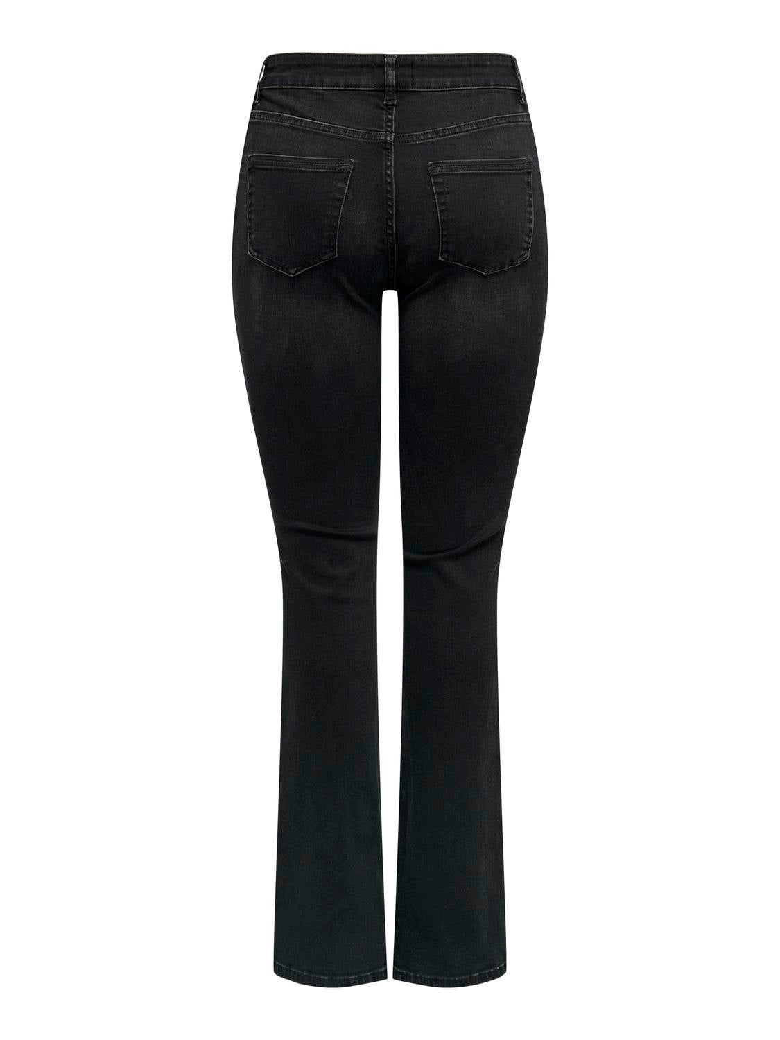 ONLBLUSH Mittlere Taille Ausgestellt Jeans Washed Black