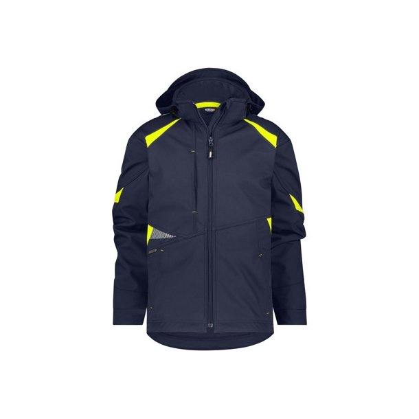 300522 Dassy Kalama softshell jakke midnatsblå - flour gul