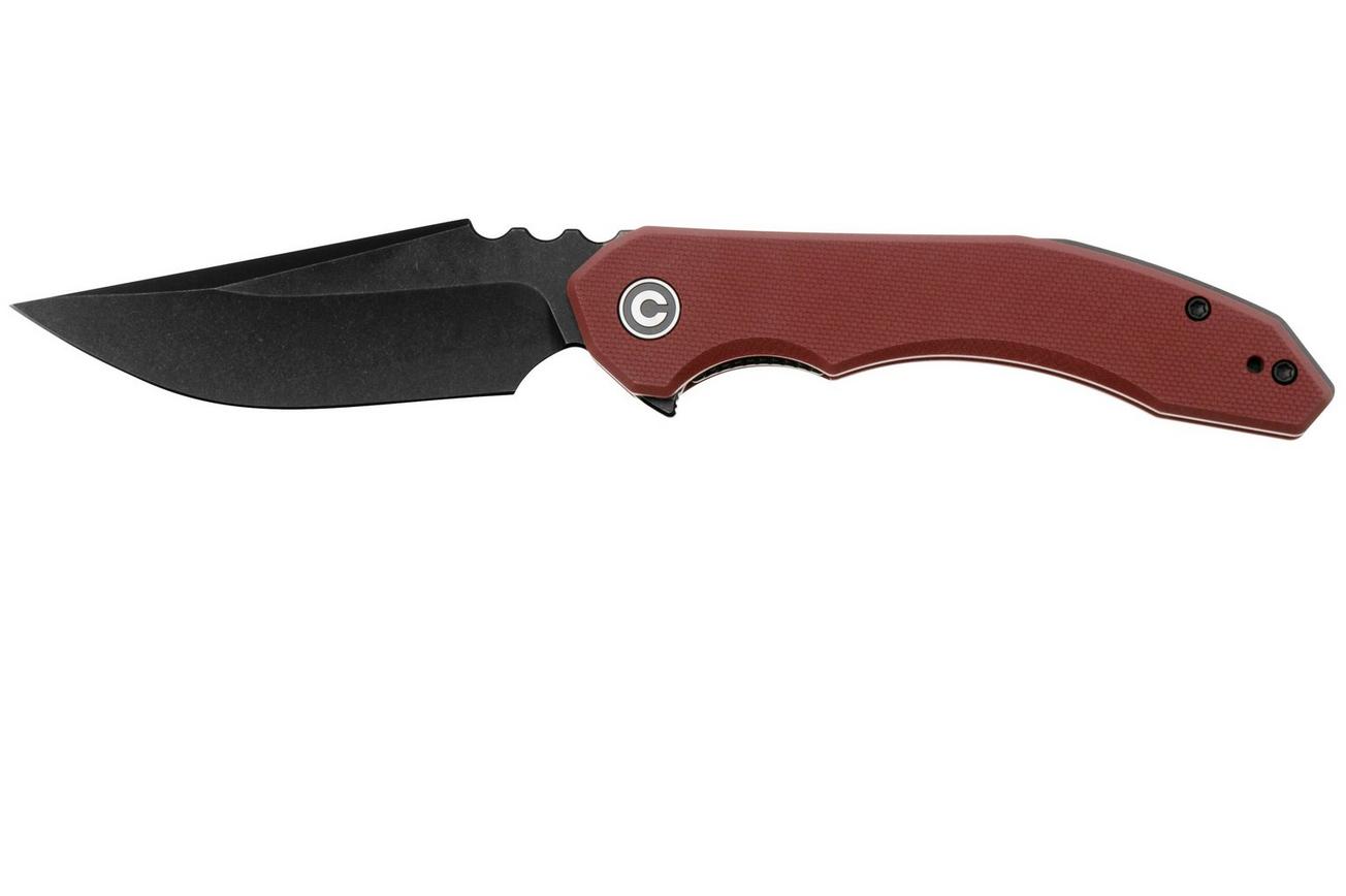 Civivi Bluetick C23050-2 Blackwashed 14C28N, Burgundy G10, Nested Liner Lock, zakmes