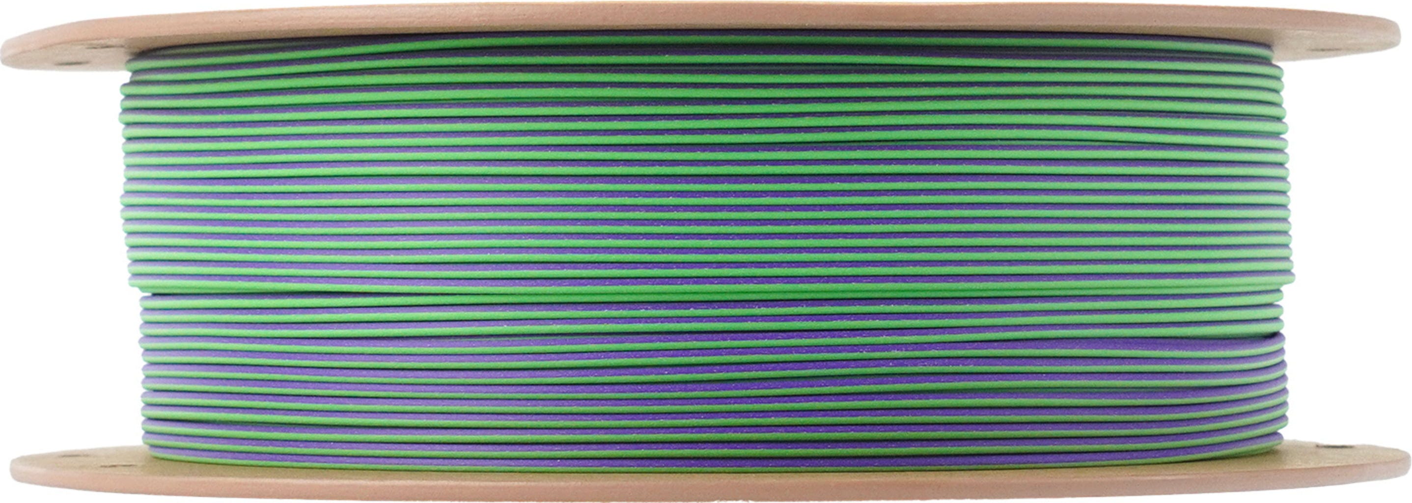 eSUN  PLA-Matte Dual Green Purple, 1,75 mm / 1000 g    Zweifarbiges Filament mit matter Oberfläche in Grün Violett