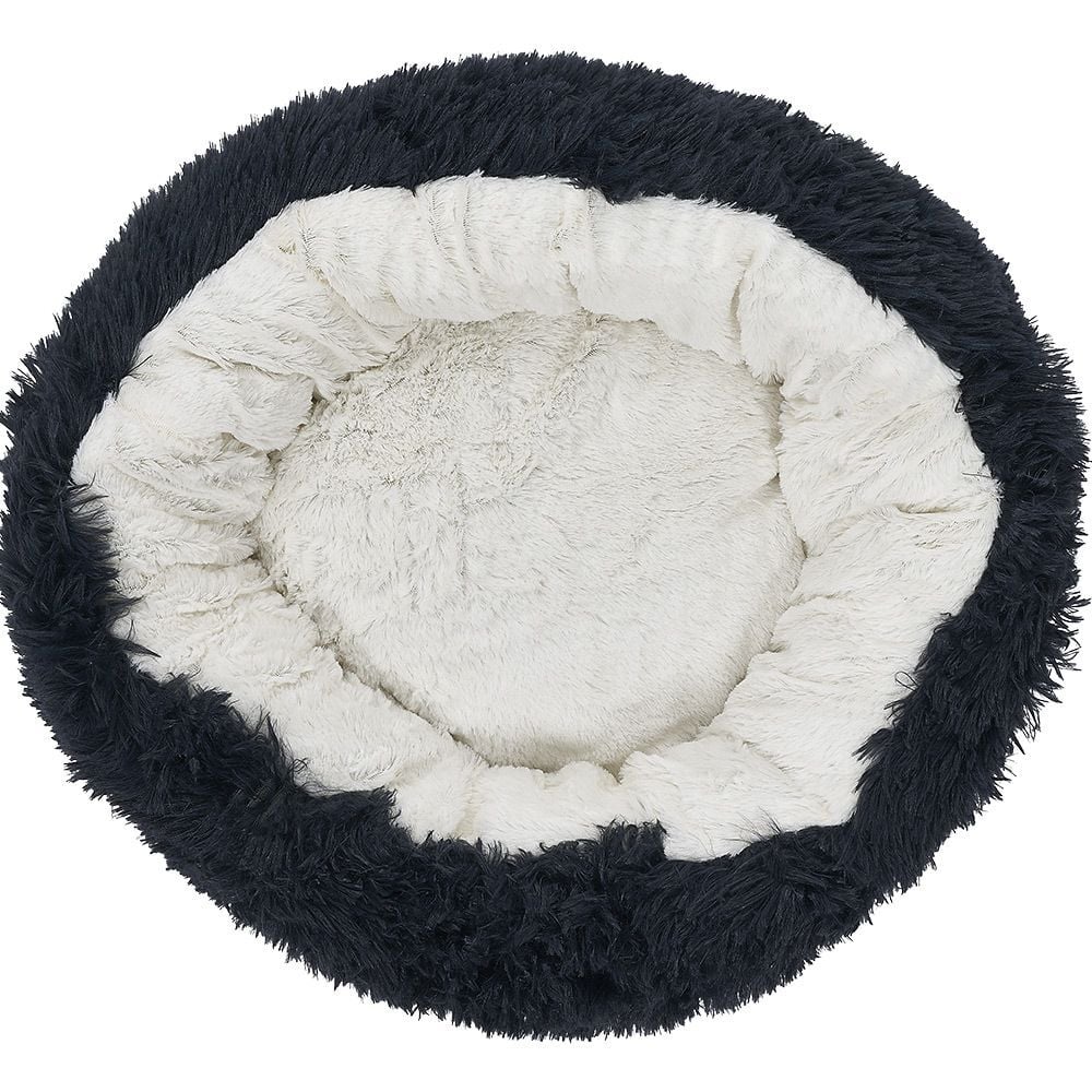 Pouf rond bleu et blanc pour chat ou petit chien