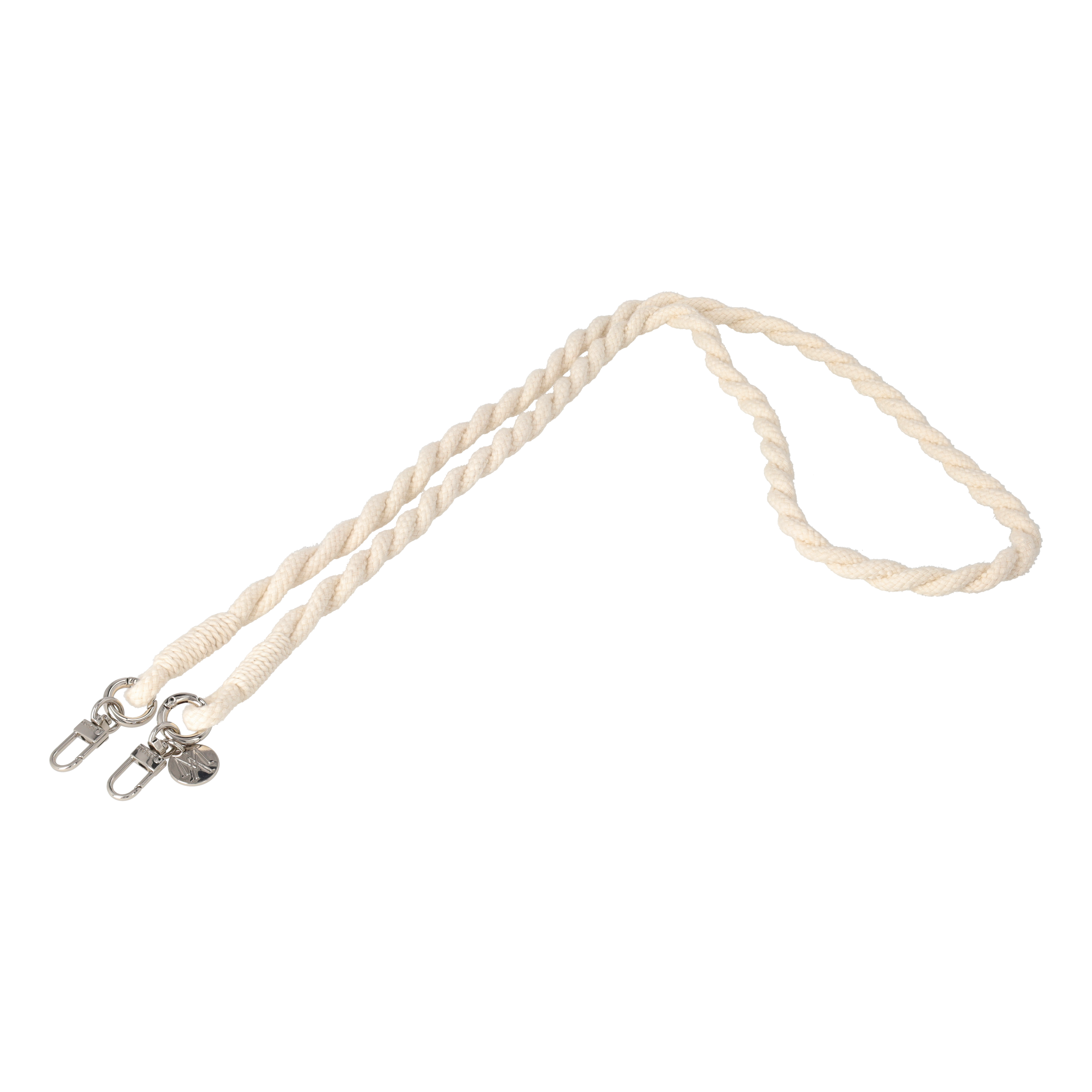 Handgemachte Handykordel Gedrehtes Umhängeband für Handyhüllen Silver - Ecru