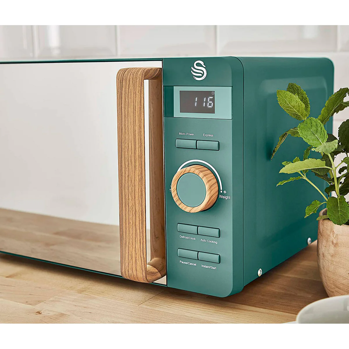 Micro-ondes Digital 20L Design Moderne Nordic 800 Vert SM22036GRENEU