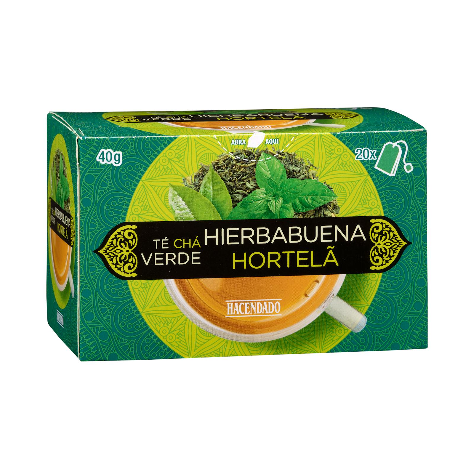 Thé vert Hacendado à la menthe
