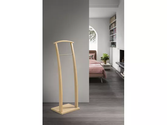 Valet de nuit - H117cm x L40cm x P28cm - hêtre massif naturel - Curves