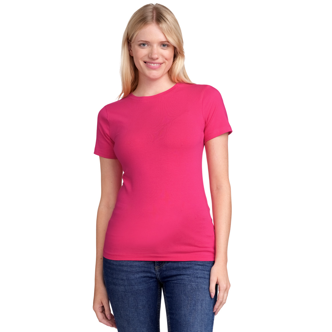 Gina Benotti Damen T-Shirt im Basic-Look pink