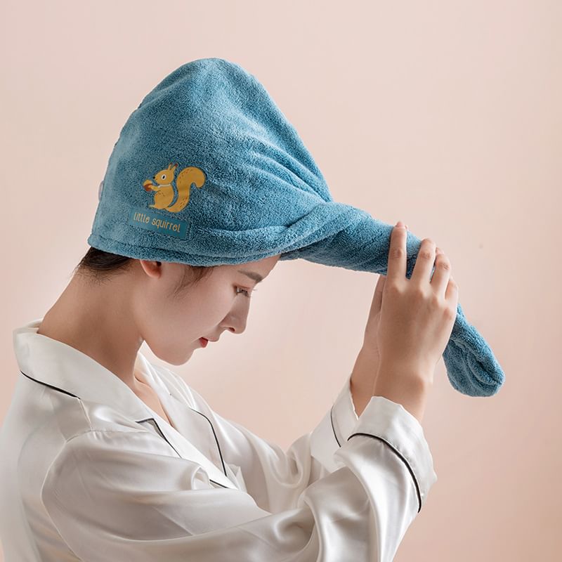Home Simply - Animal Coral Fleece Snel Droog Haarhanddoek (Verschillende Dessins)