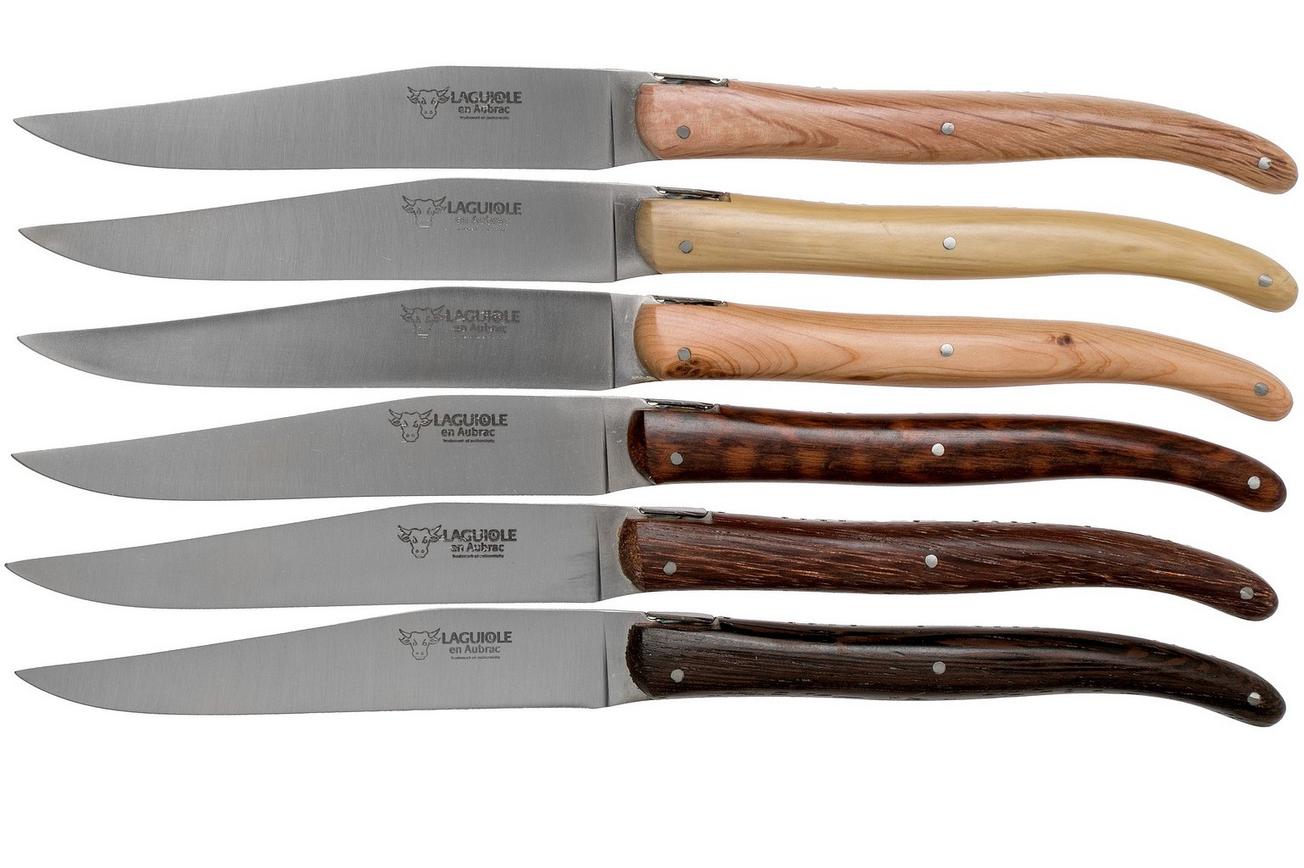 Laguiole en Aubrac Quotidien steakmesset 6-delig French woods, 6MC99QFIH