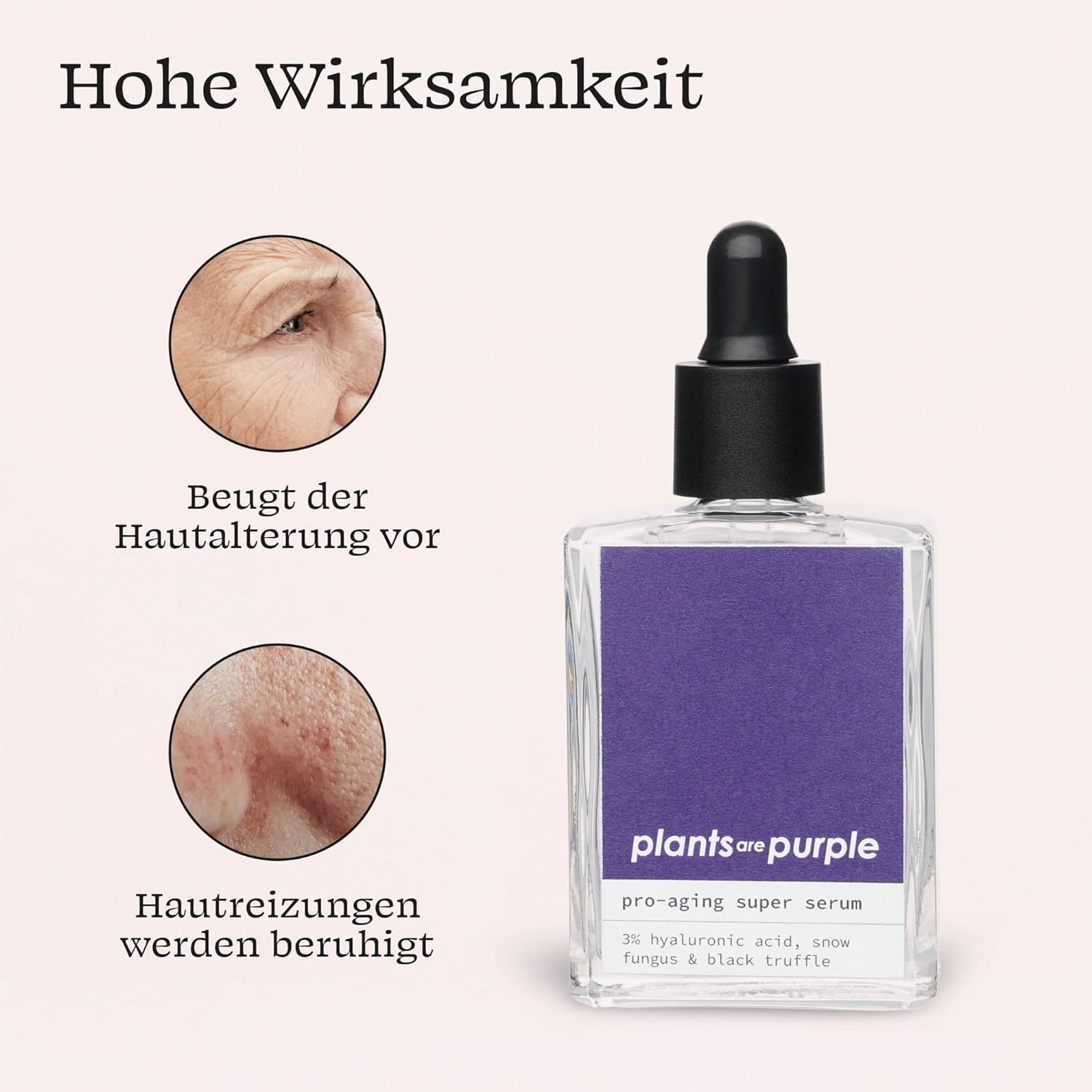 Gesichtsserum mit Hyaluronsäure + Vitamin C | keine Zusatzstoffe | Hyaluron Serum Plants Are Purple
