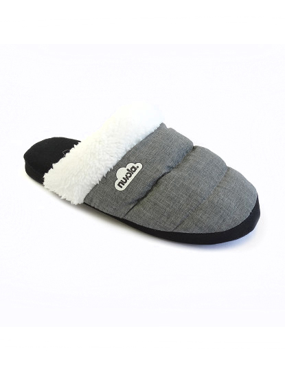 Wool Slippers Rubber Sole Grey