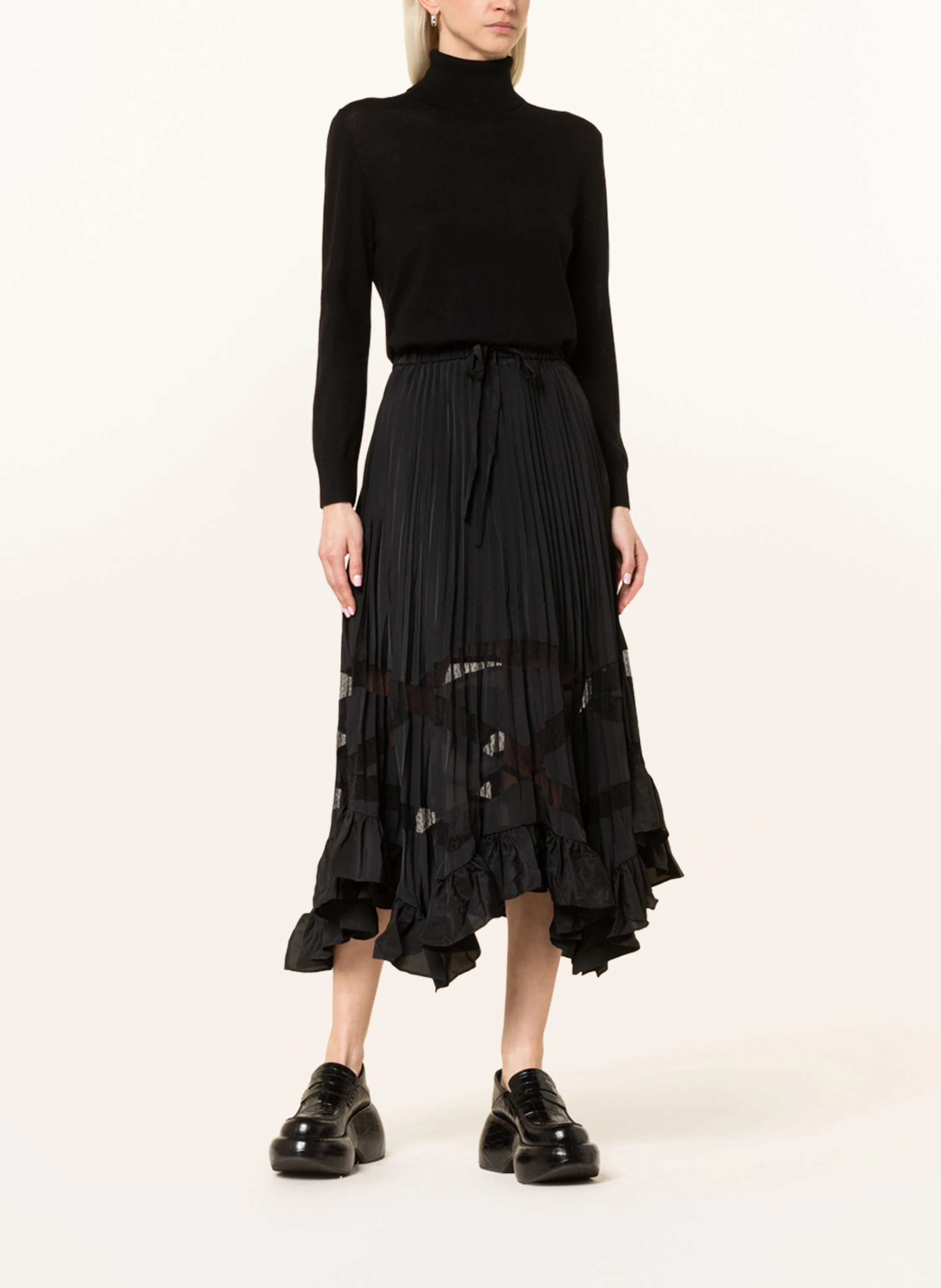 CLAUDIE PIERLOT Plisseerock mit Mesh