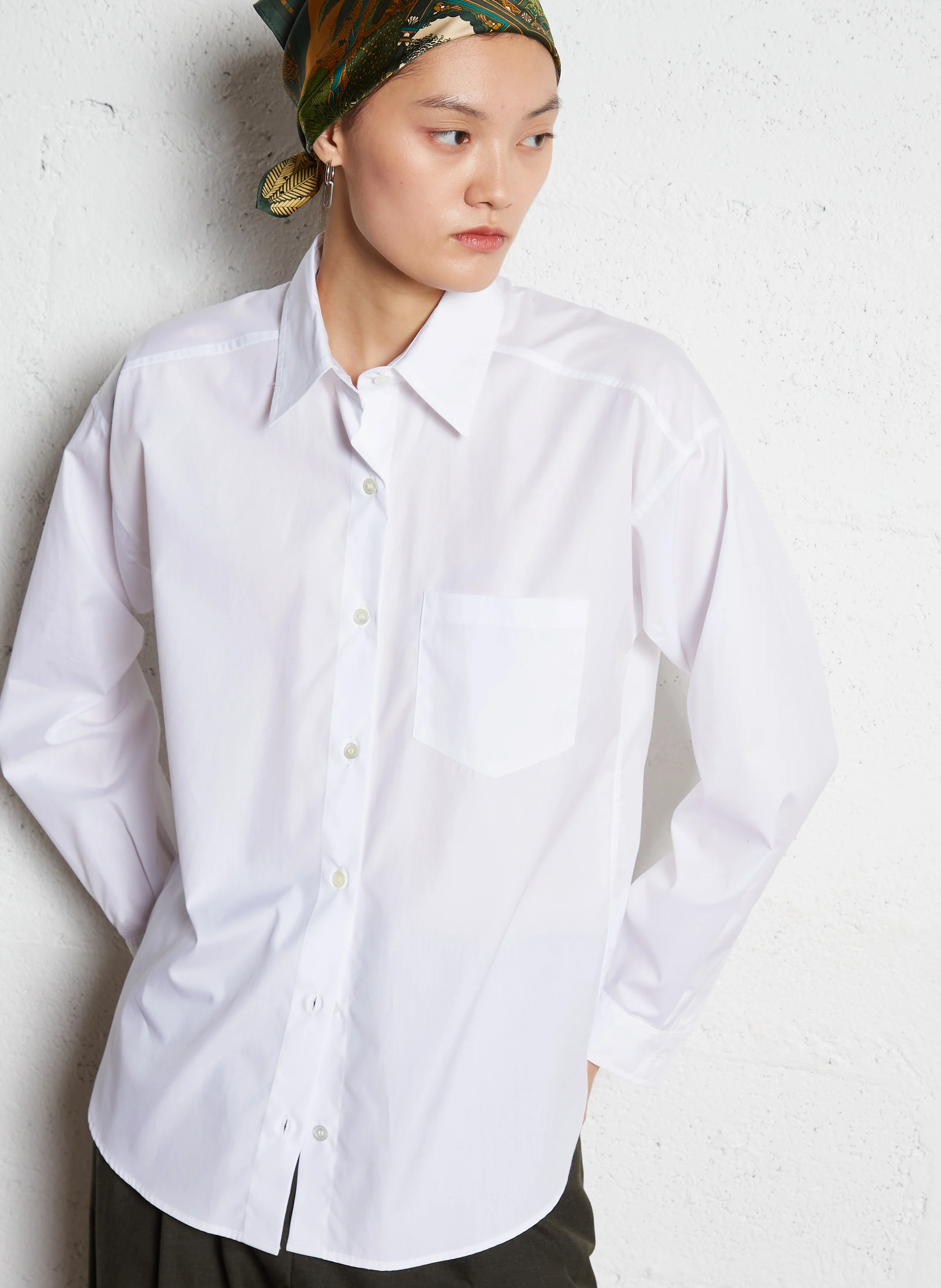 CASTILLE - Chemise droit en popeline de coton | Blanc