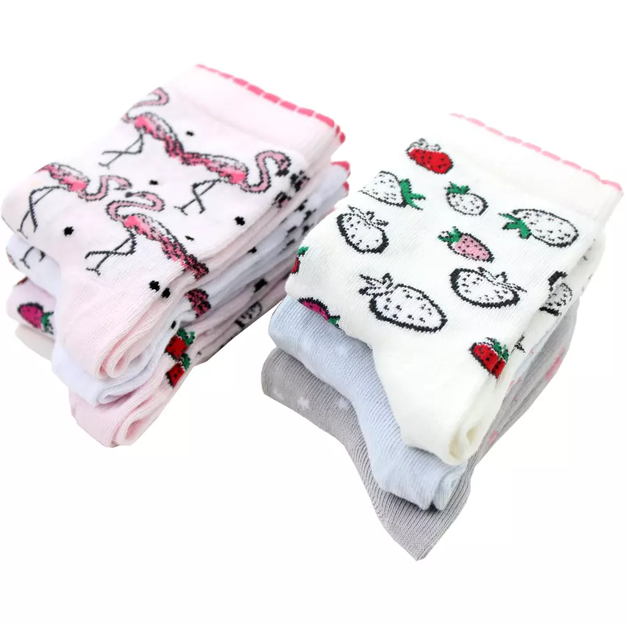 TupTam Kinder Socken Mädchen Jungen Bunt Gemustert 6er Pack hellrosa
