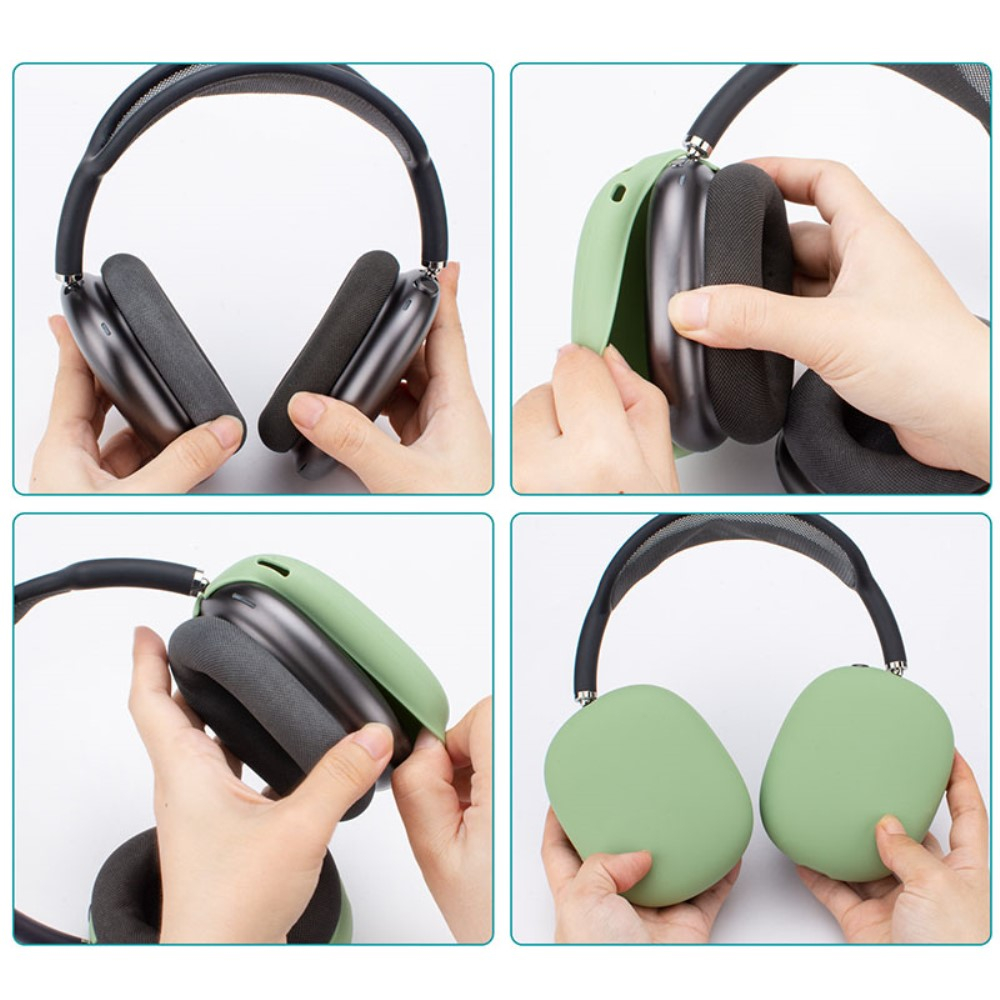 (6-tlg.Set) AirPods Max Silikon Hülle Schutz Abdeckung - Hellblau