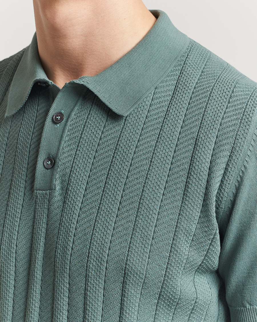 Oscar Jacobson Barto Structured Cotton Polo Light Green