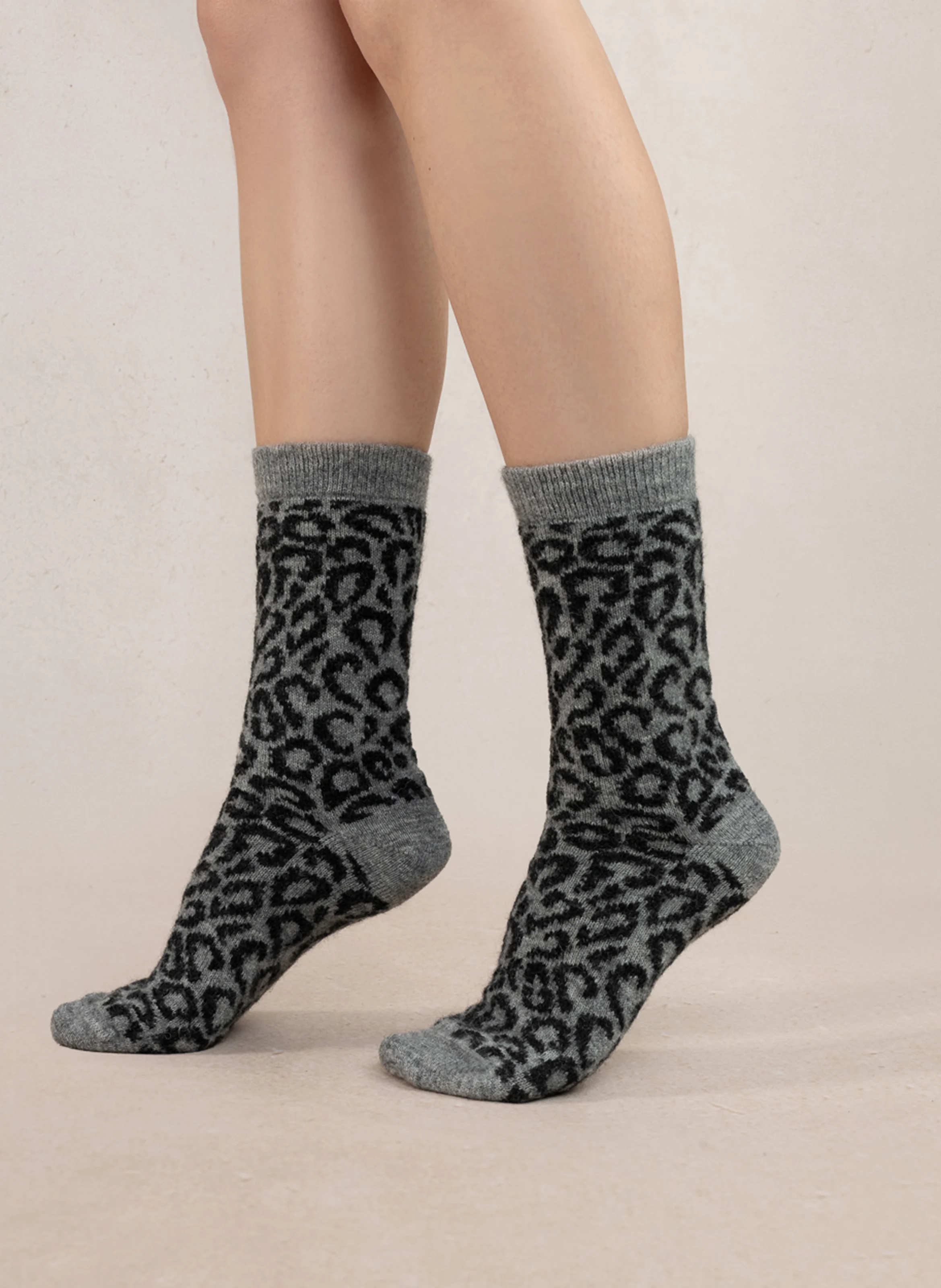 LEOPARD - Chaussettes en laine mélangée | Gris