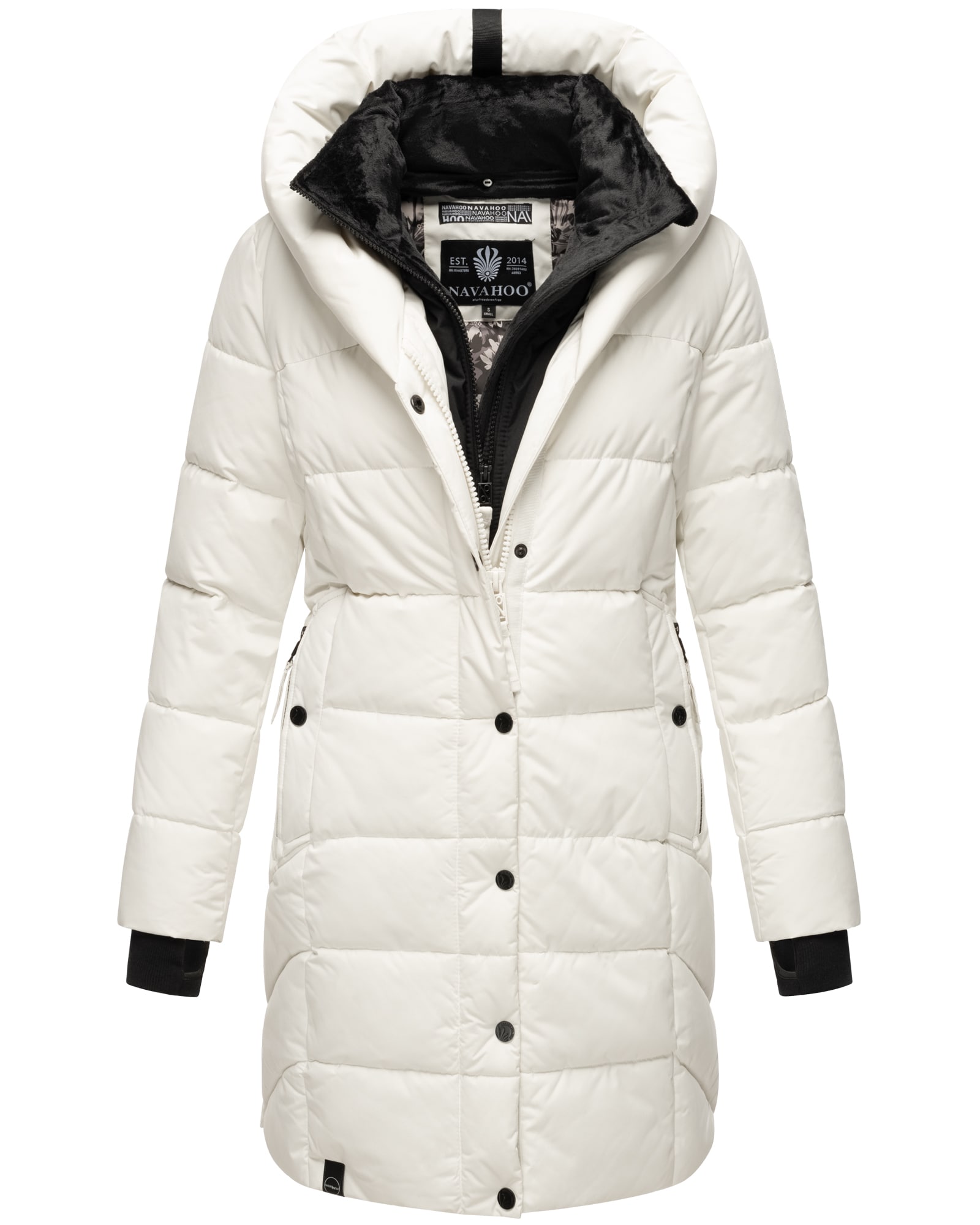 NAVAHOO Damen Winter Steppmantel Stepp Jacke Mantel Parka mit Kapuze Knutschilein