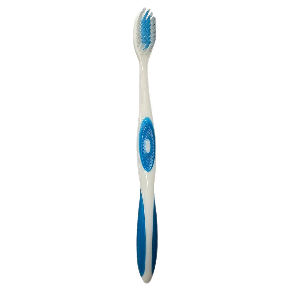 Brosse à dent souple bleue et blanche
