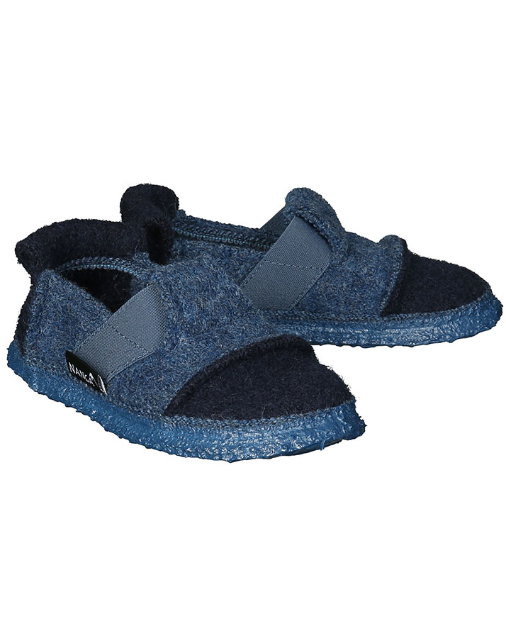 Schlupf-Hausschuhe BERG meliert in blau/navy