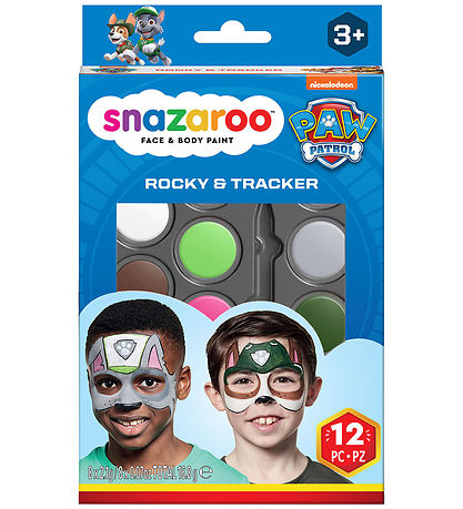 Snazaroo Kinderschminke - 12 Teile - Paw Patrol Rocky & Tracker