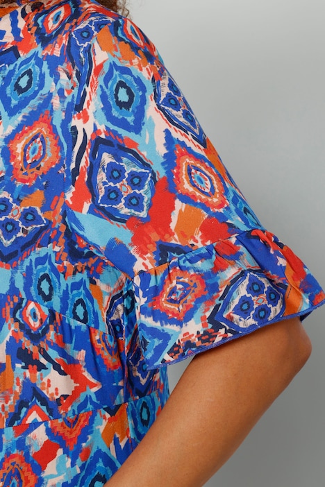 Kleid, Alloverdruck, langer Halbarm