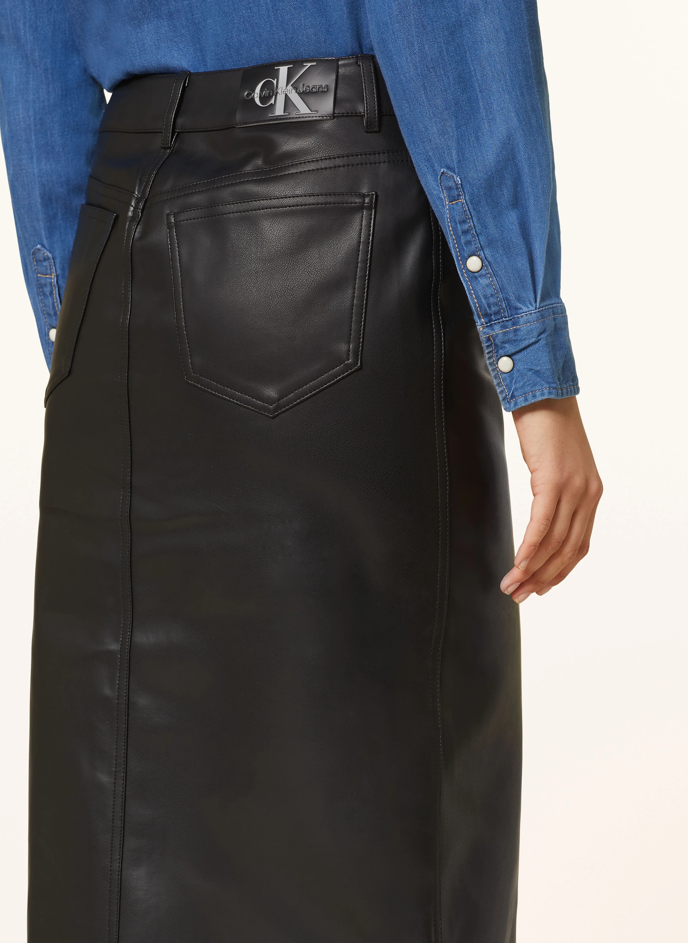 Calvin Klein Jeans Rock in Lederoptik