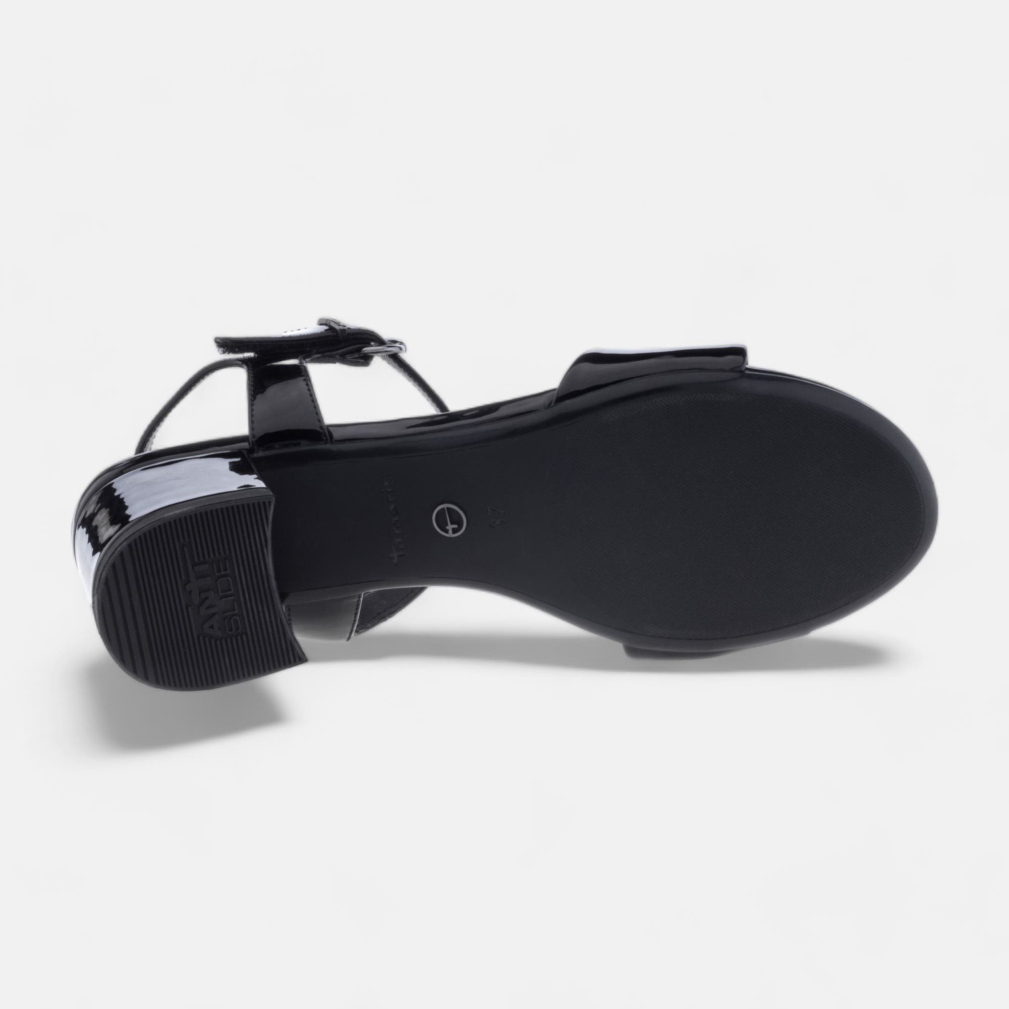 Nu-pieds Femme noir vernis