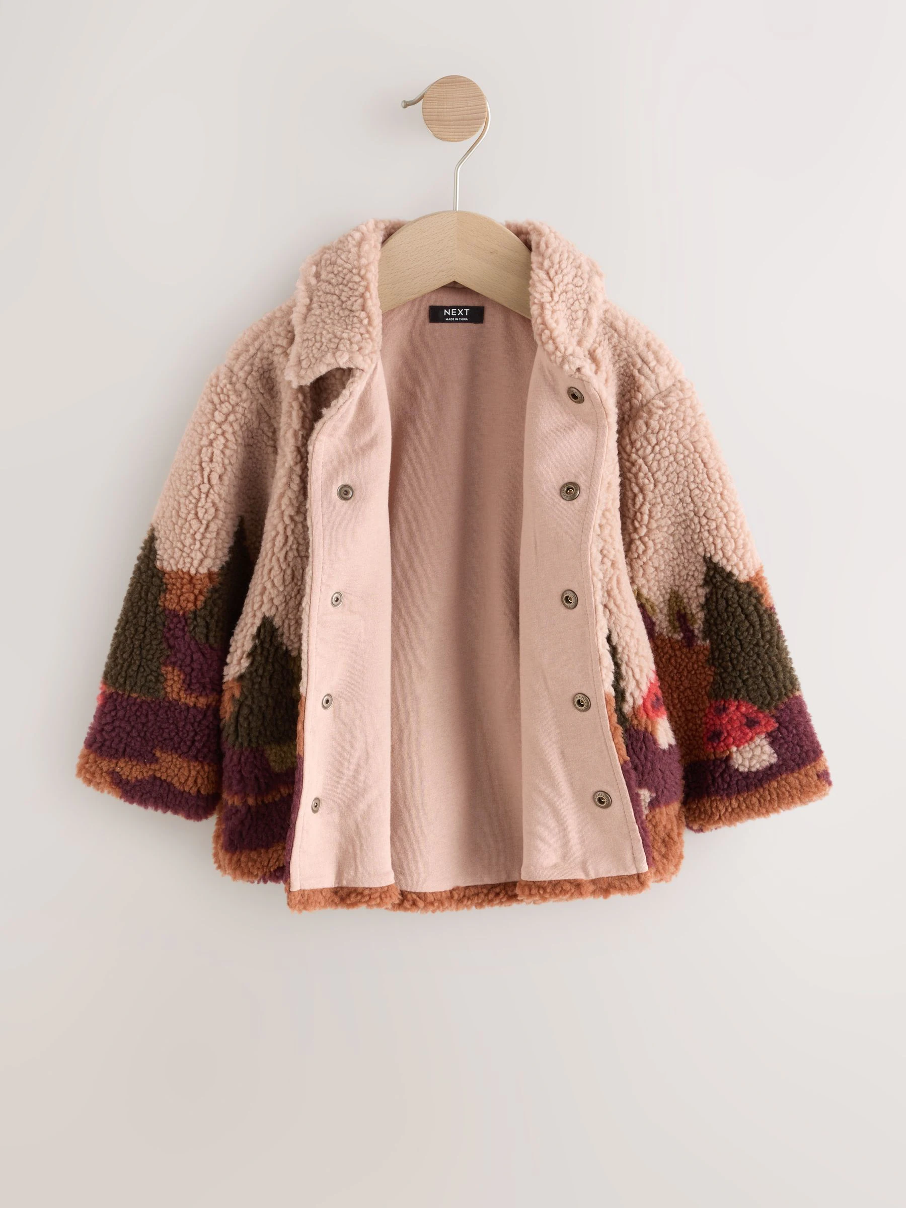 Naturel Sierlijke Print - Fleece shacket van borg (3 mnd - 7 jr)
