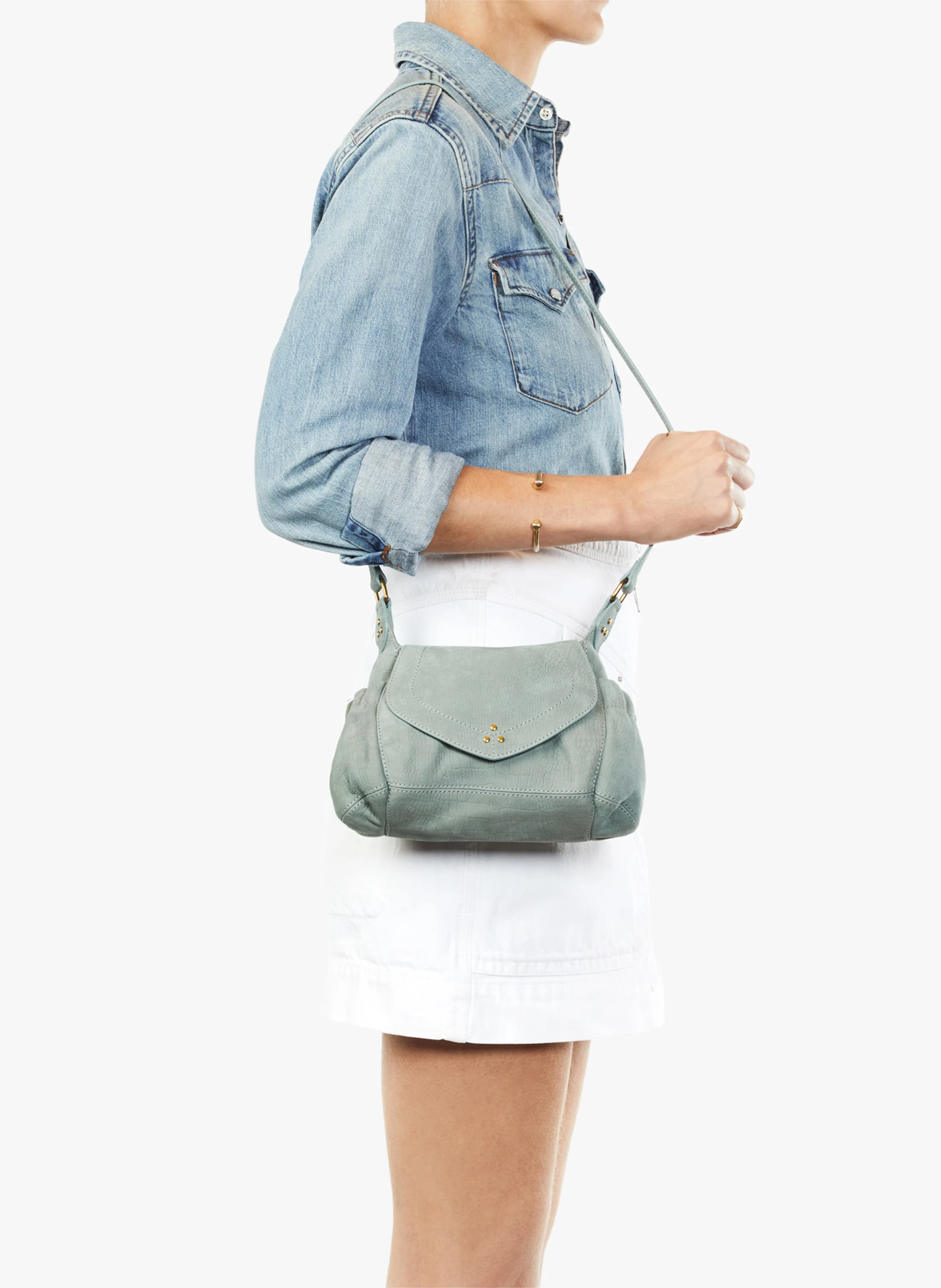 HELMUT S - Mini sac besace en cuir | Vert