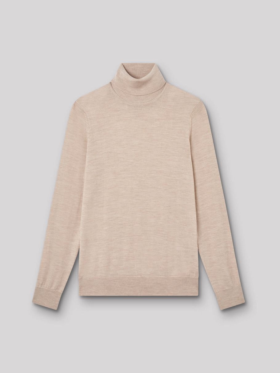 Pull col roulé en laine mérinos