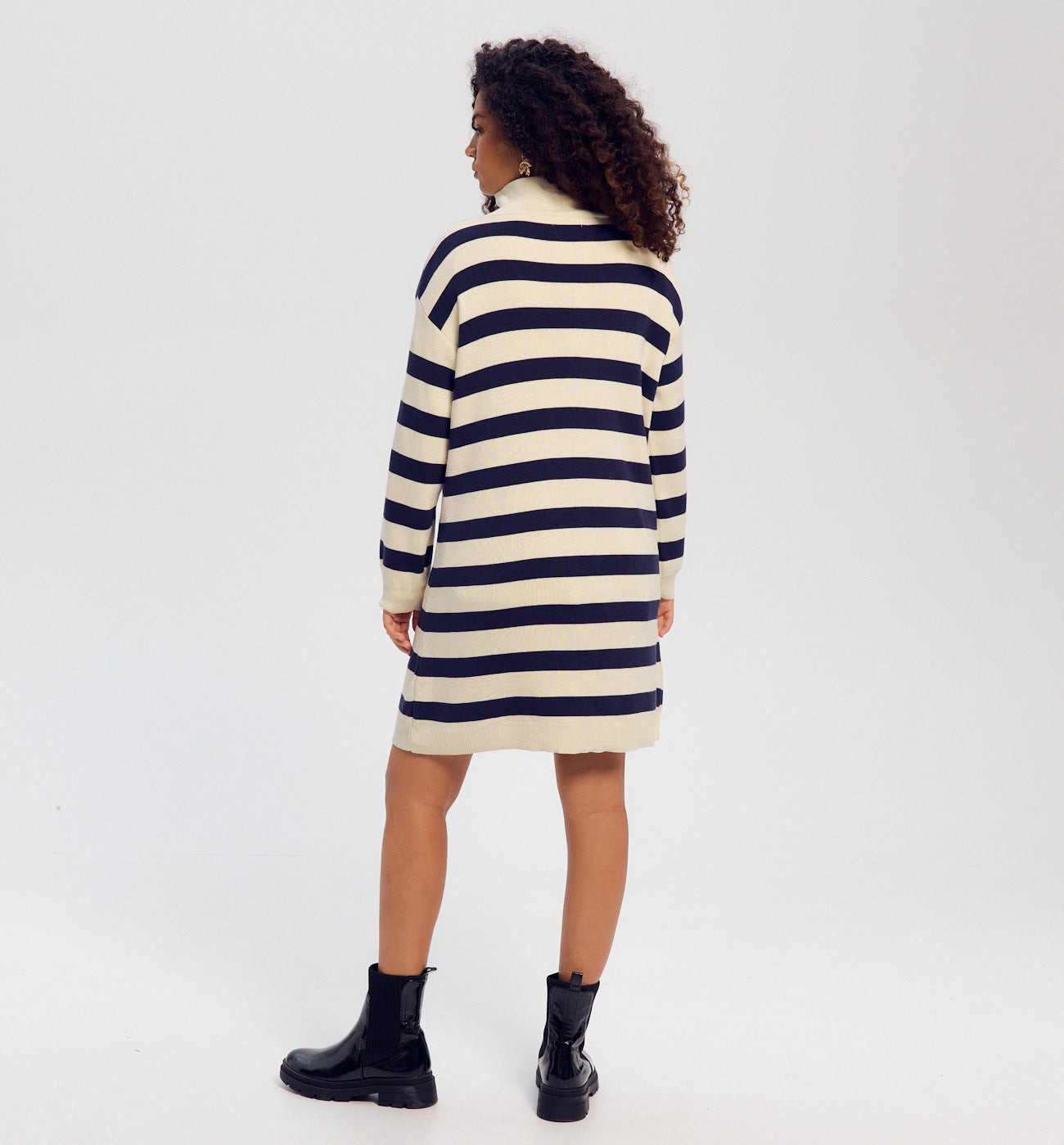 Robe marinière en tricot Femme - Rayé Noir