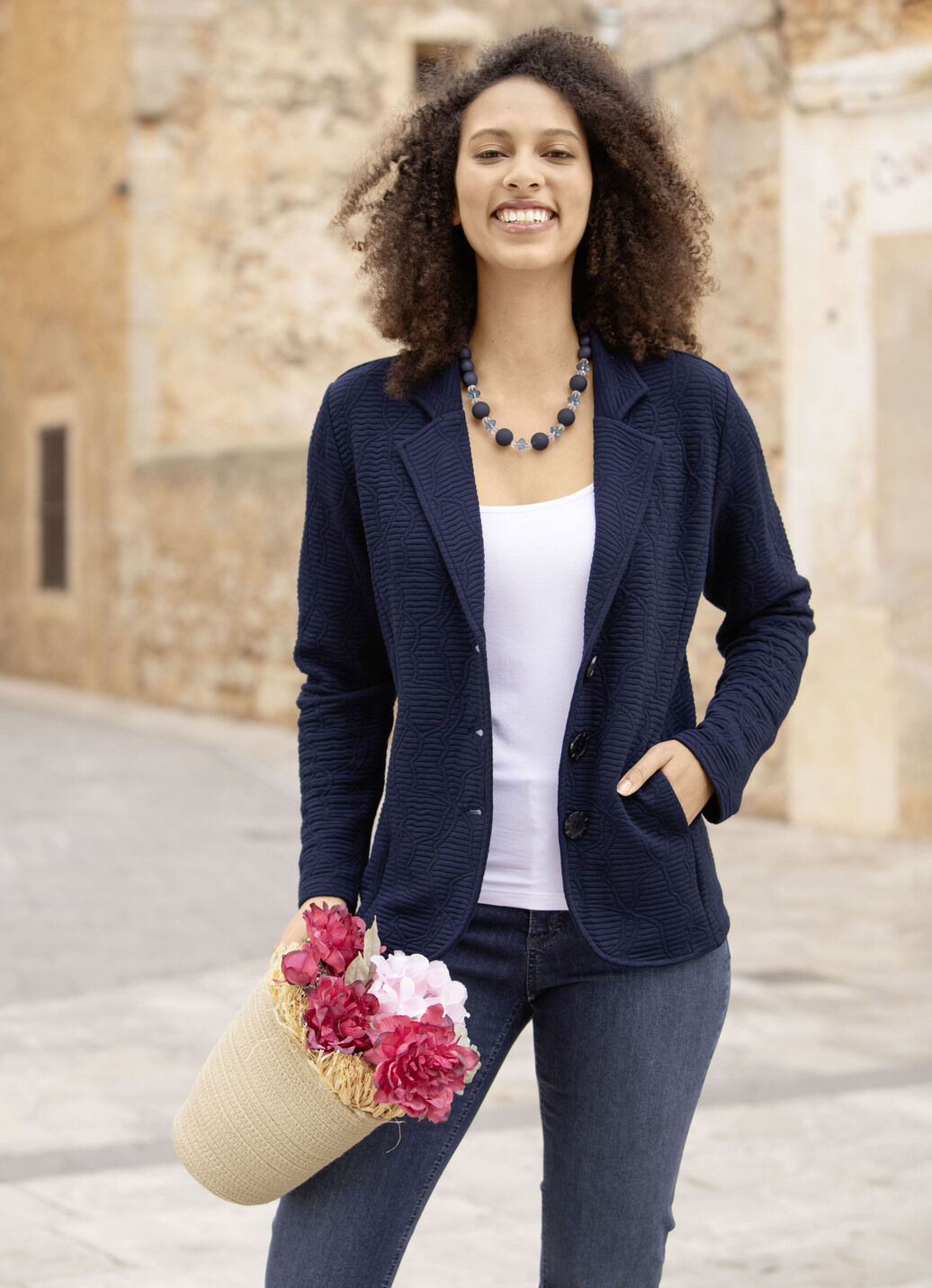 Blusenjacke mit Knopfleiste