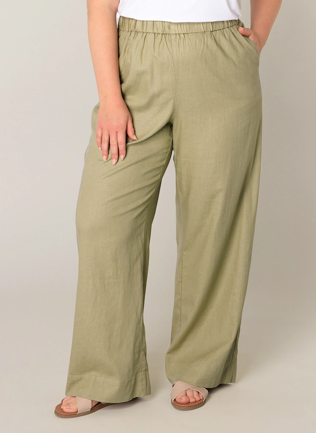 Base Level Curvy Leinenhose »Yula«  Sommerhose, Leinen-Viskose-Mix, mit elastischem Bund