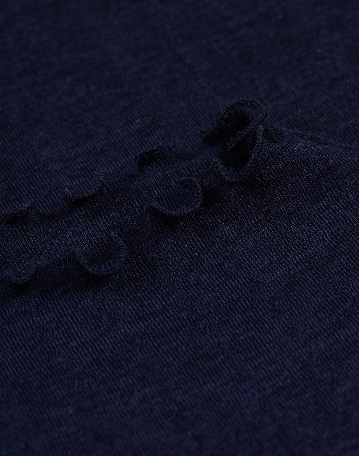 Pointelle T-shirt met hoge hals van merinowol/zijde voor dames