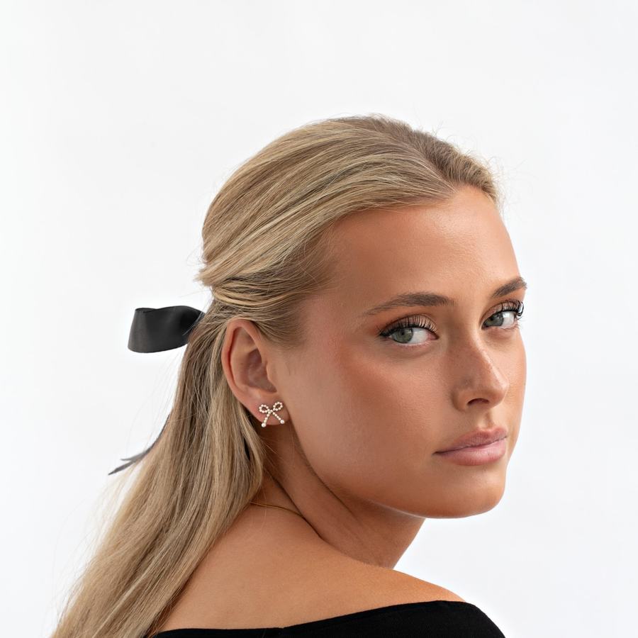 Timi Of Sweden Juliette Cute Pearl Bow Stud Earrings