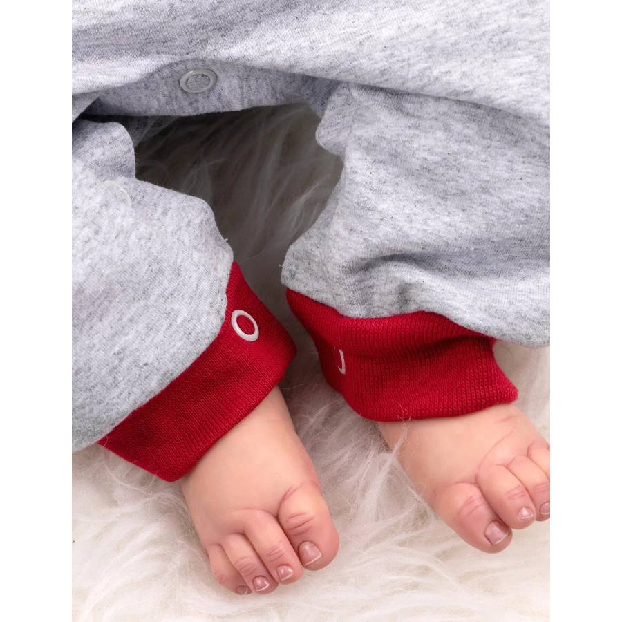 Baby Sweets Overall I love Mama & Papa rot grau navy