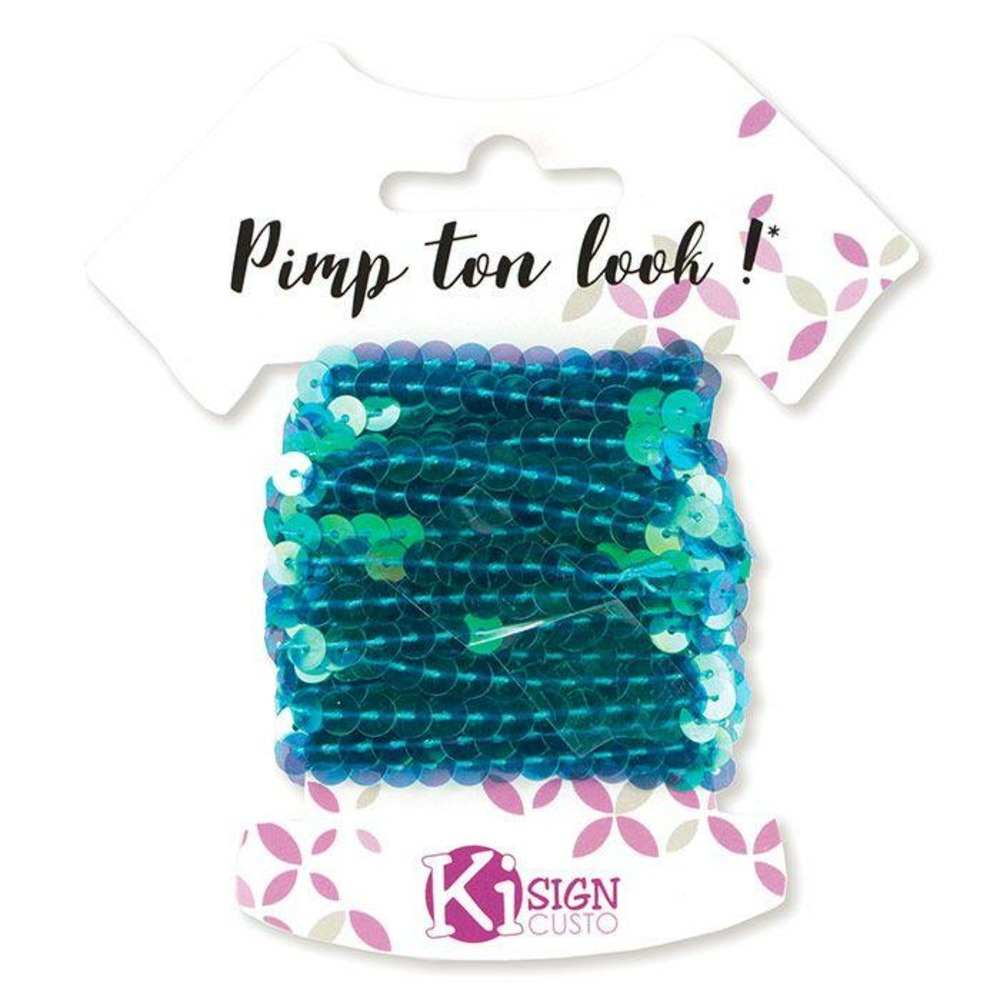 6 ruban de sequins 6 m - bleu océan