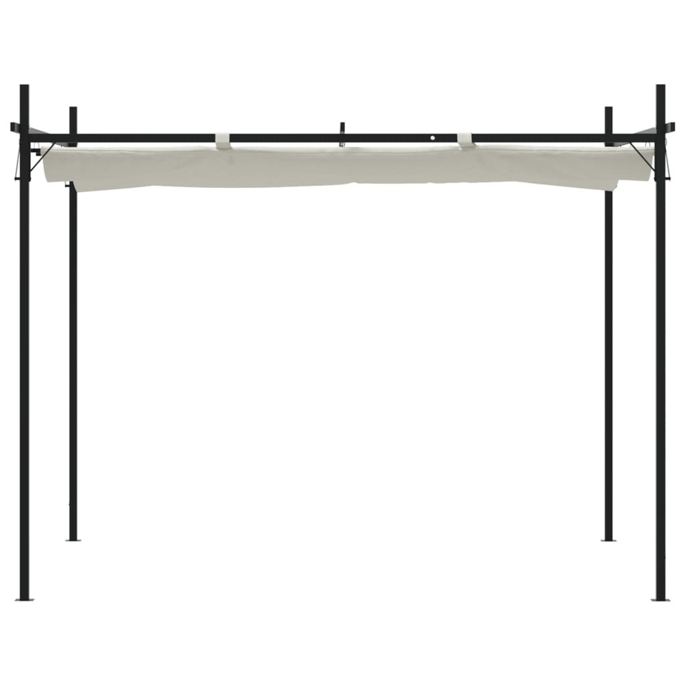 Pergola avec toit rétractable crème 295x292x230 cm