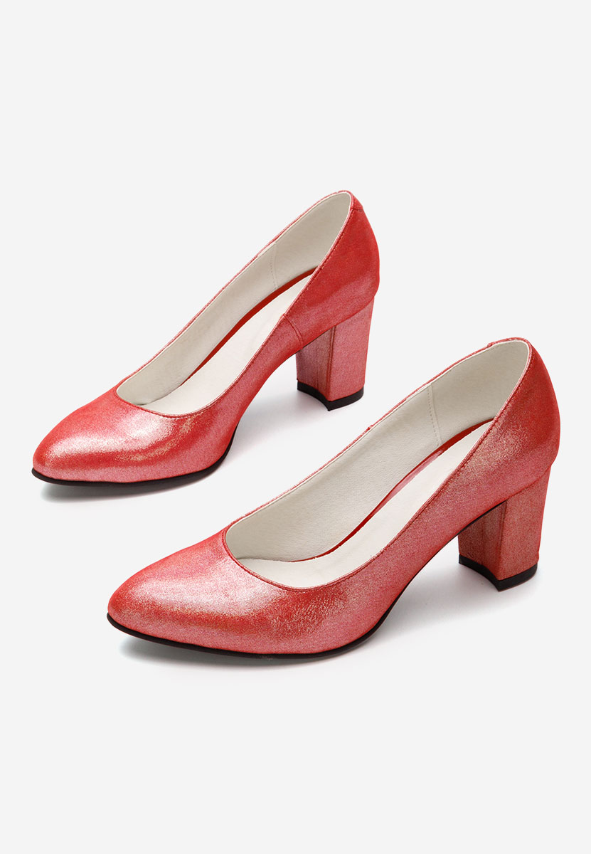 Chaussures élégantes à talon épais rouges Cleopatra