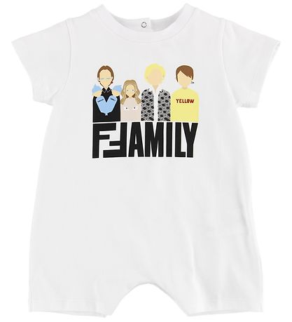 Fendi Kids Sommerstrampler - Weiß m. Fendi Family