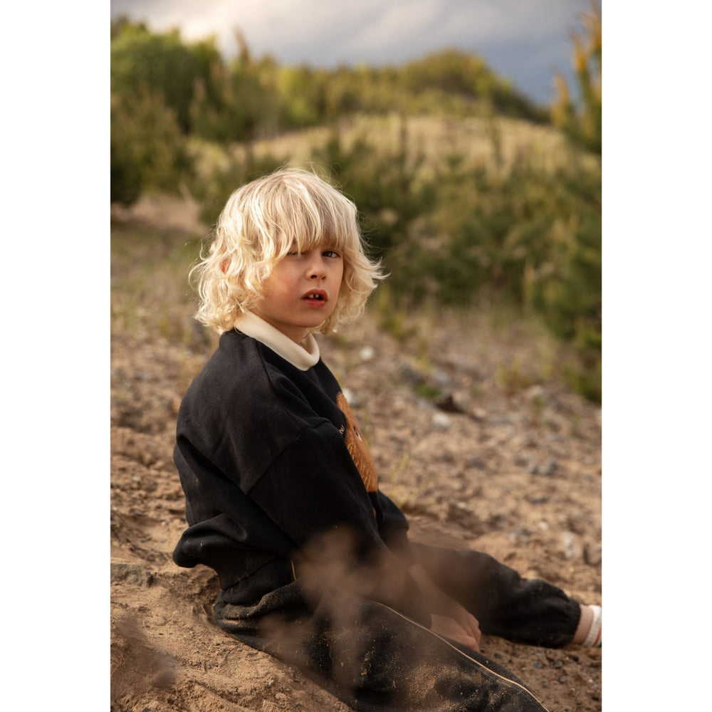 Køb Mini Rodini Black Mammoth Chenille Sweatshirt