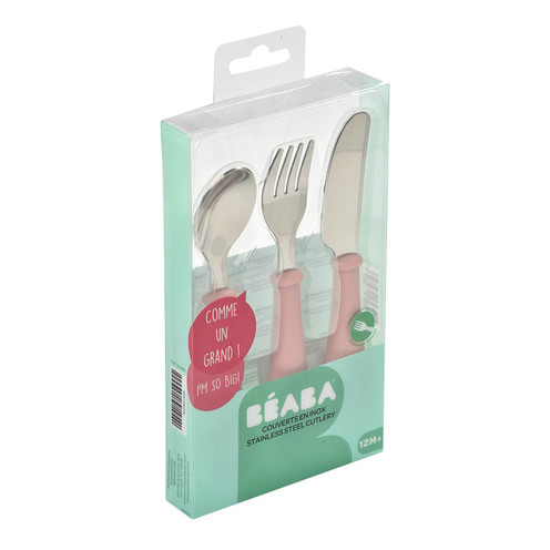 Set de 3 couverts inox old pink - BEABA