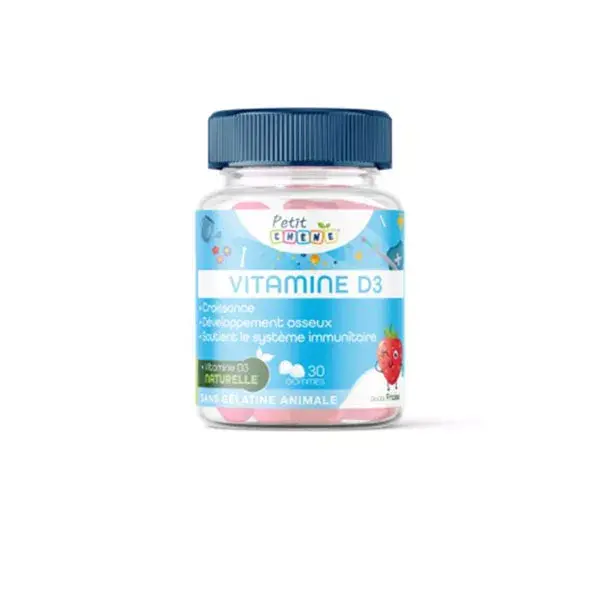 Petit Chêne Gomas de vitamina D3, maiores de 3 anos, 30 gomas