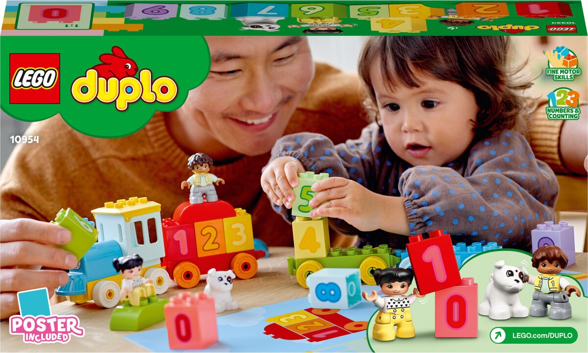 Lego Duplo - Tog Med Tal - Lær At Tælle - 10954