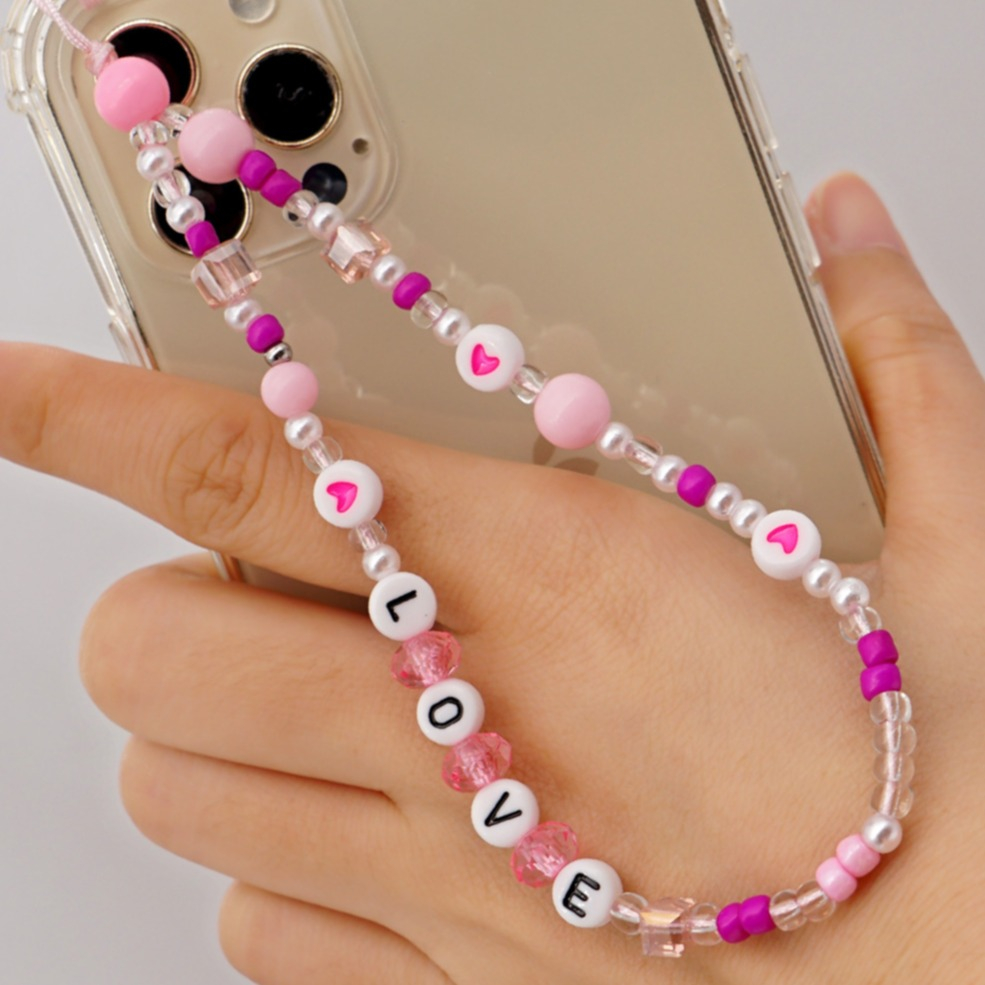 Universal Handy Kette Phone Charms Schmuck Anhänger Handgelenkschlaufe - Love Style 5