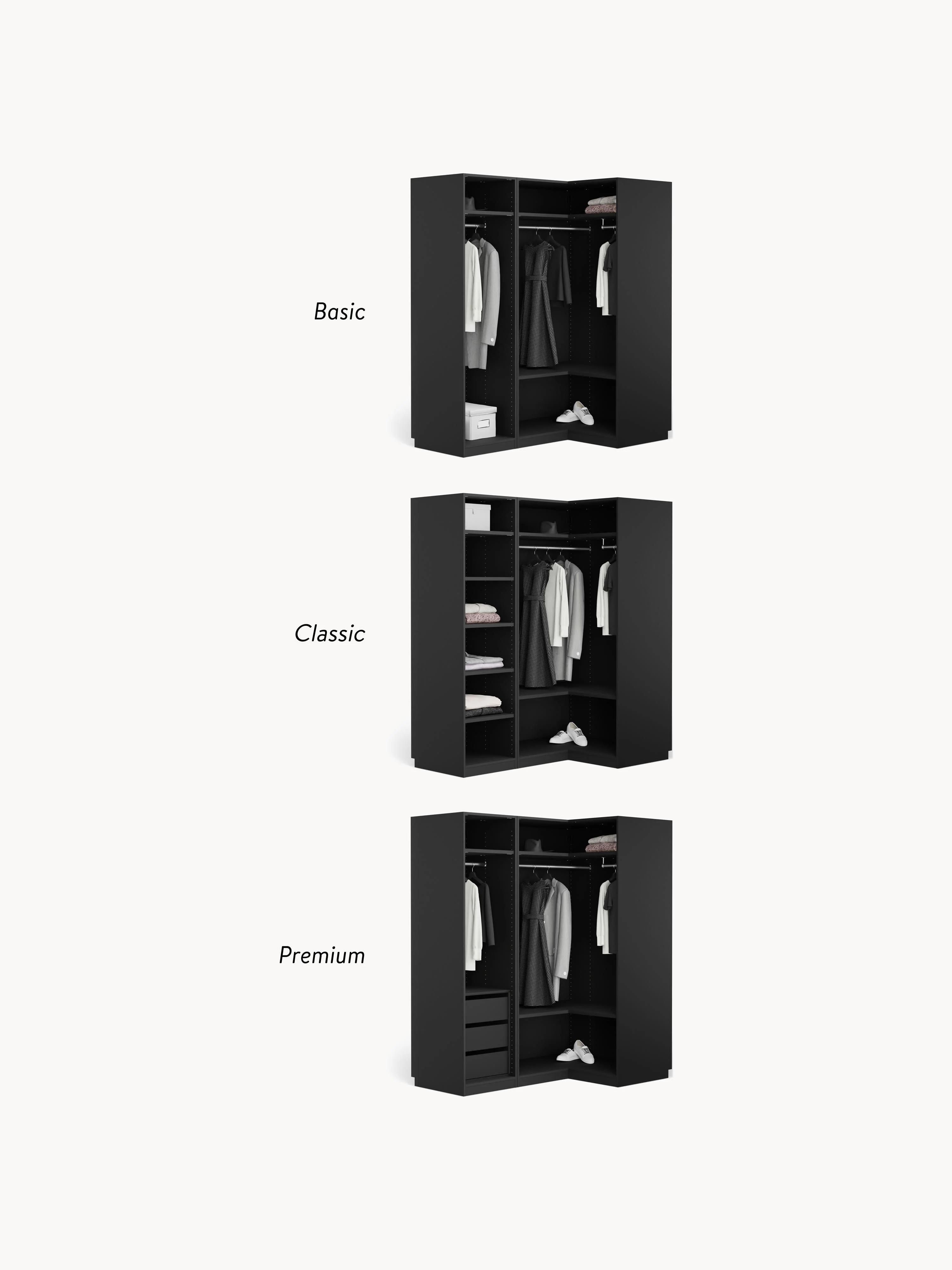 Modulaire hoekkast Leon, 115 cm breed