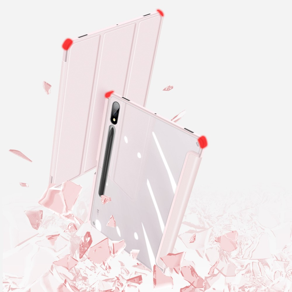 Samsung Galaxy Tab S9  Plus Leder Tasche Smart Cover Schutzhülle   S-Pen Halter - Rosa