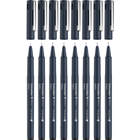 Schneider Pictus 8er Etui Fineliner - schwarz