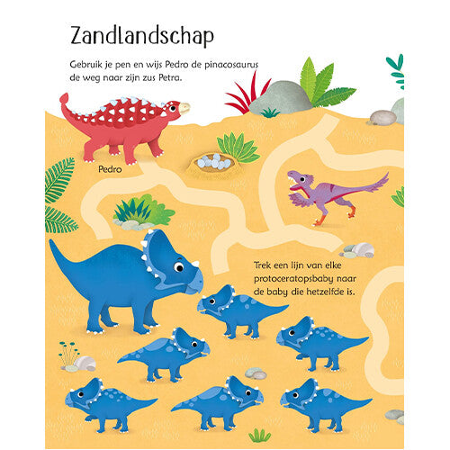Uitgeverij usborne uitwisboek dinosaurusspelletjes