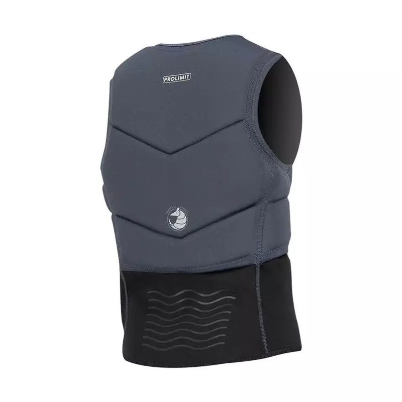 Gilet impact kitesurf/windsurf PROLIMIT Fusion Slider Vest Half Padded Frontzip Black/Grey